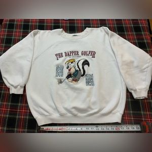 Vintage Pepe Le Pew Acme Clothing Looney Tunes Golf Golfing Crewneck Sweater